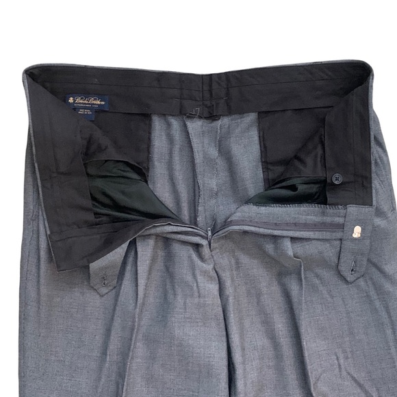 Brooks Brothers Loro Piana Super 110 100% Wool Gray Two Button Suit Size 43R - Picture 8 of 13